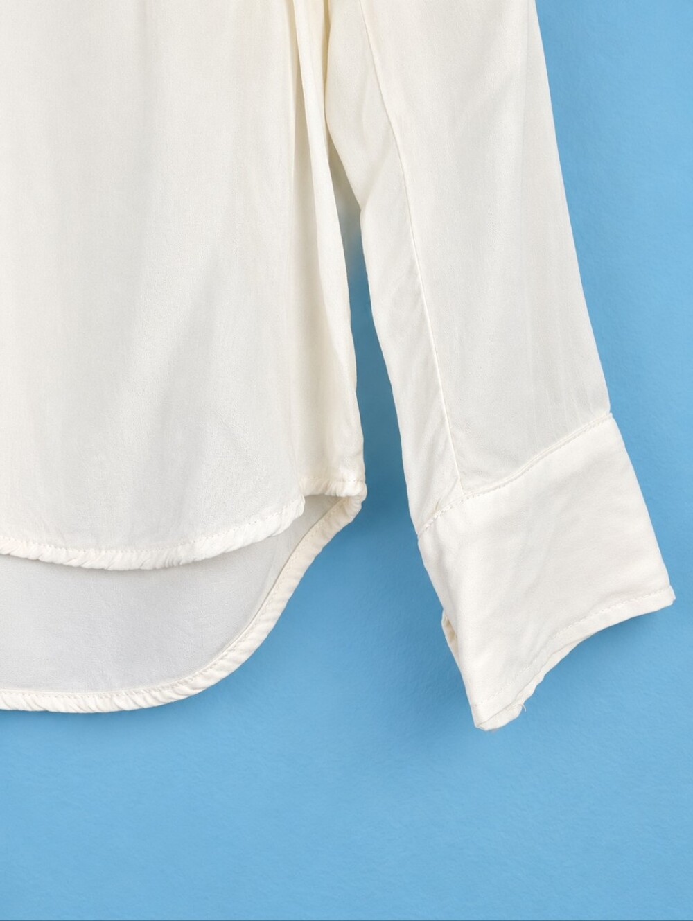 Faded Glory White Pleated Pintuck Button-tab Cuffed Long Sleeve Blouse Large - Picture 4 of 8